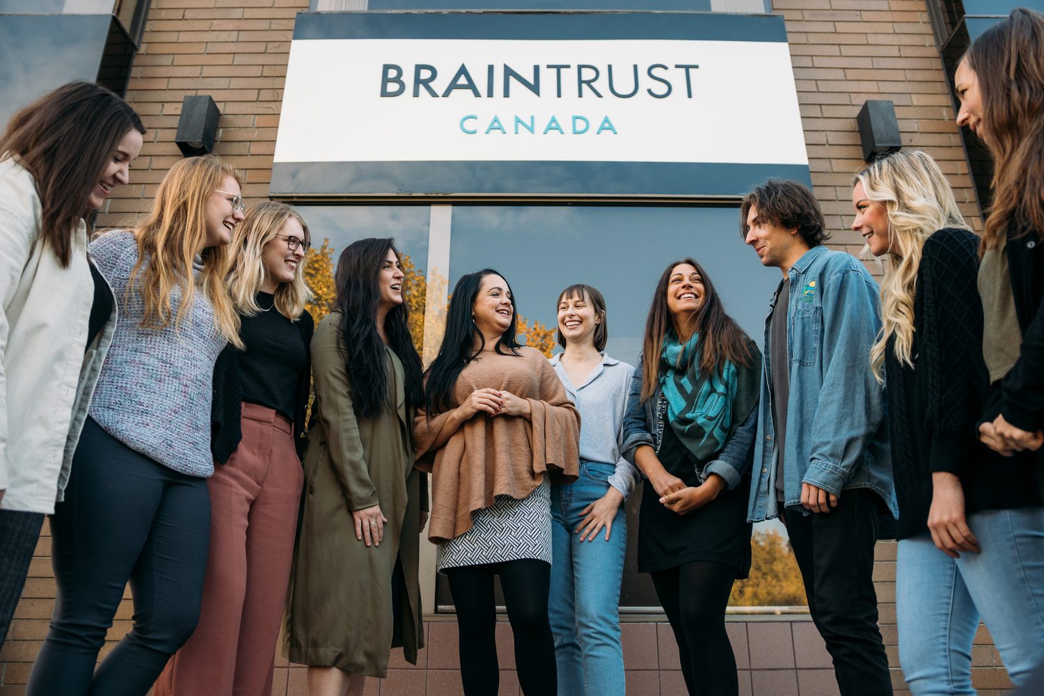 BrainTrust Canada Office corporate story frame 12: Office, team and location photography for BrainTrust Canada in Kelowna, with building images, group photos, staff portraits and interior details for local communications..