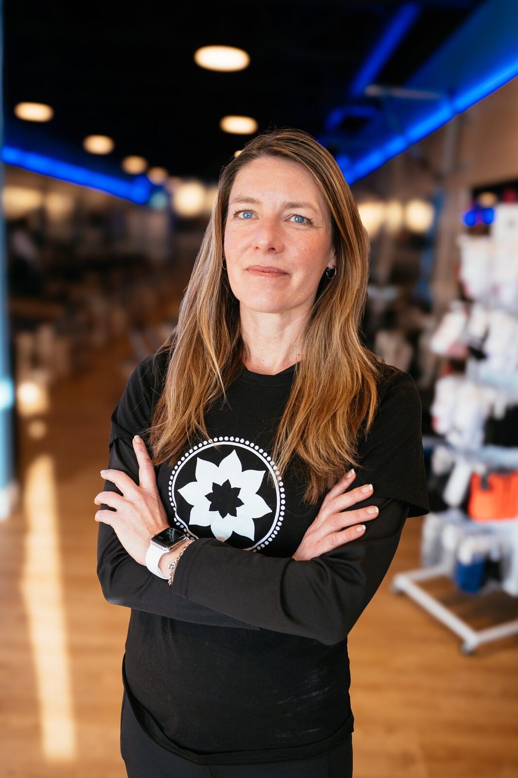 Club Pilates Barrhaven corporate story frame 9: Brand photography for Club Pilates Barrhaven in the Ottawa area, with studio interiors, staff portraits, private training rooms, equipment details and class movement for local marketing..