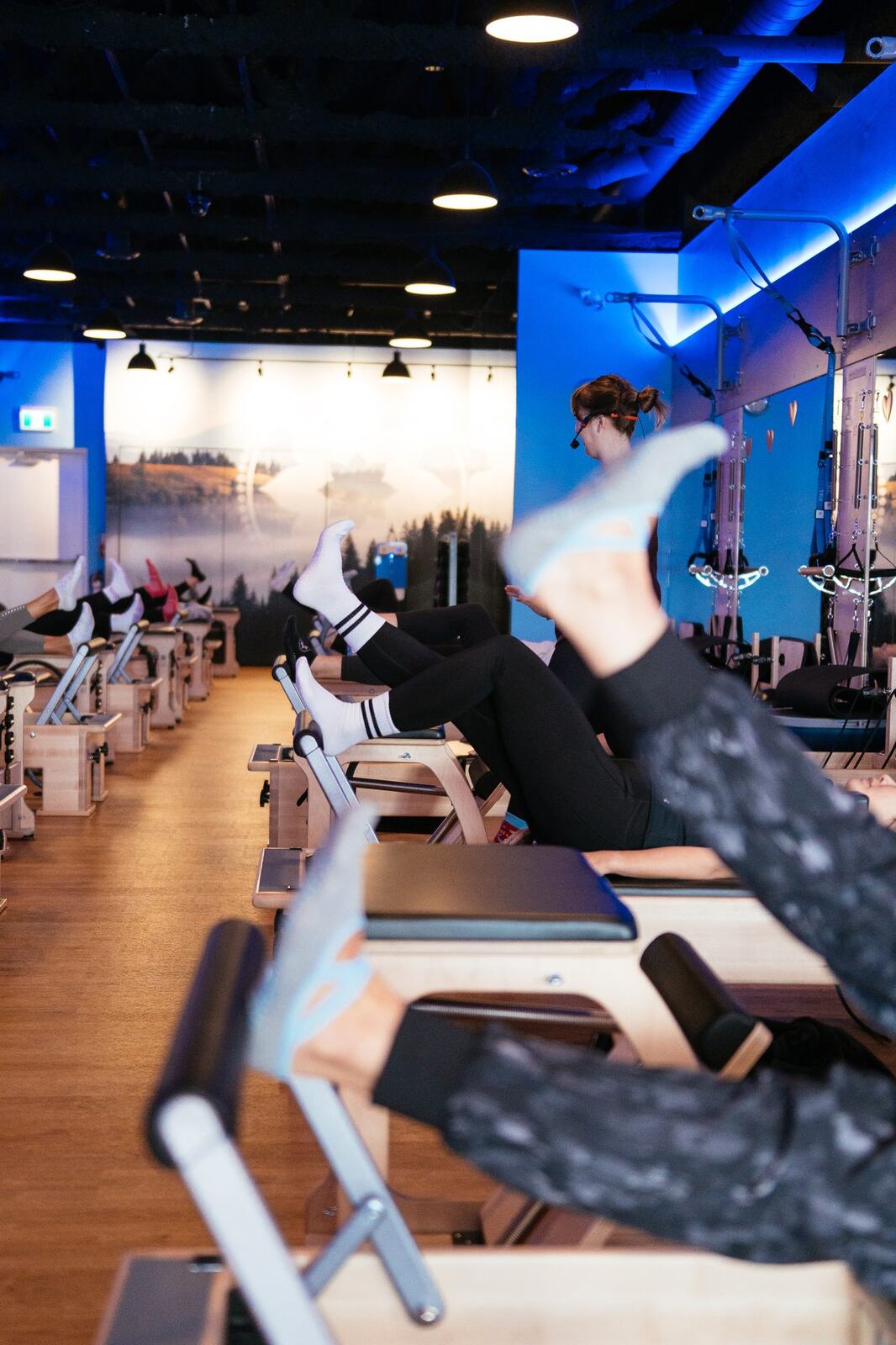 Club Pilates Barrhaven corporate story frame 26: Brand photography for Club Pilates Barrhaven in the Ottawa area, with studio interiors, staff portraits, private training rooms, equipment details and class movement for local marketing..