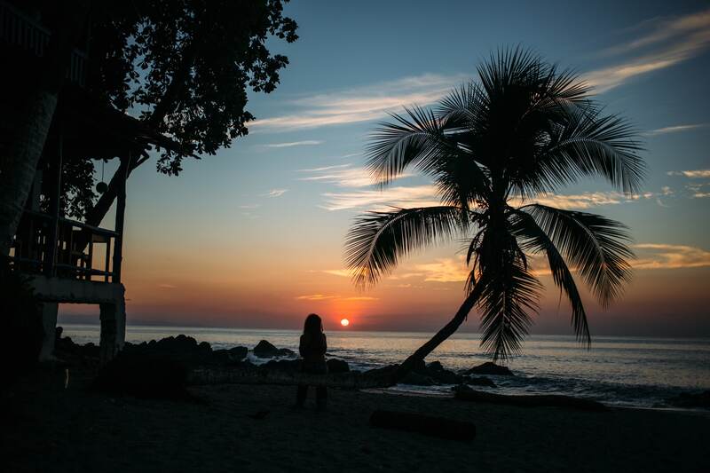 Costa Rica afterglow over the ocean