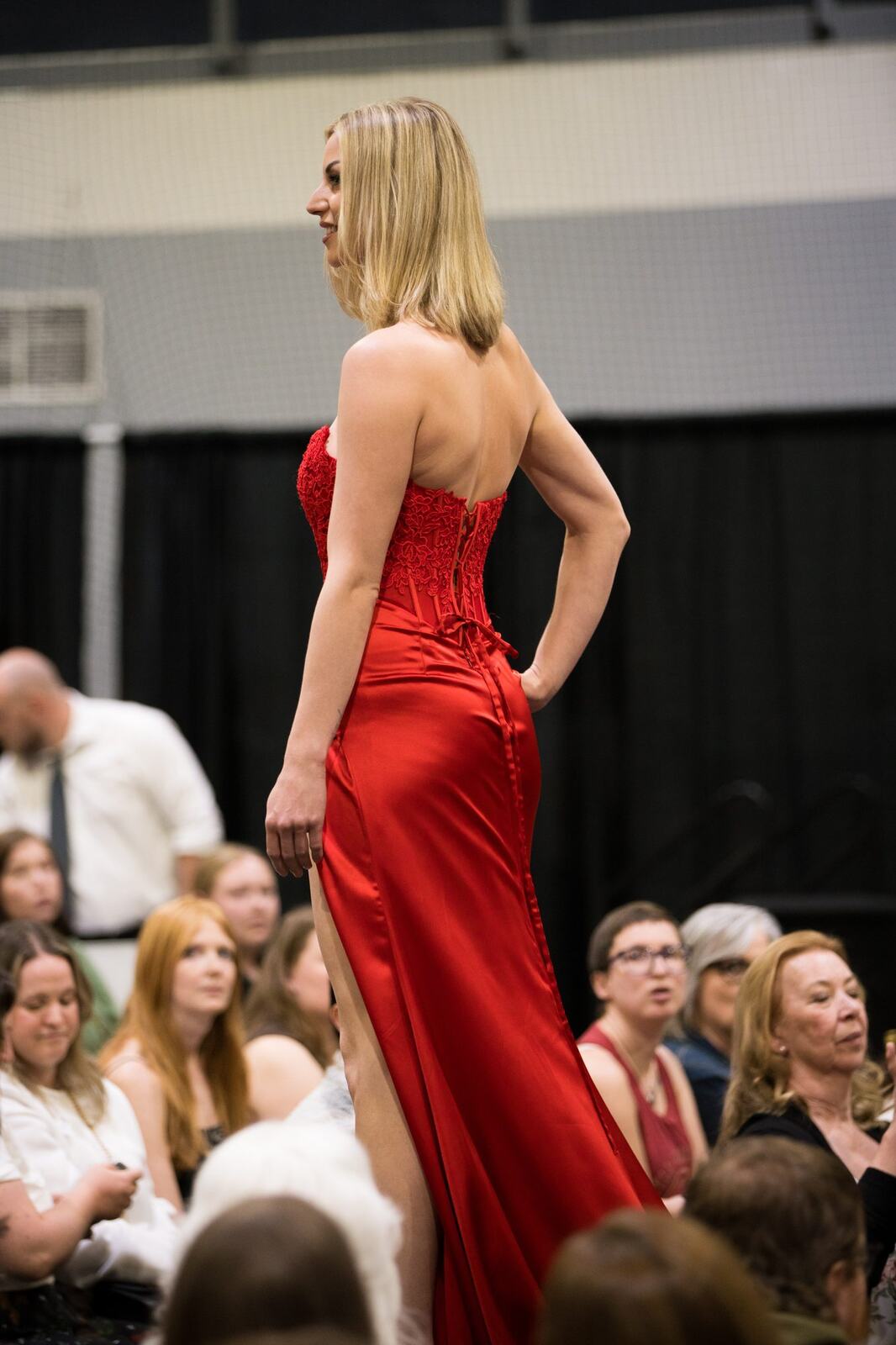Diva Den at Kelowna Bridal Extravaganza corporate story frame 29: Runway and bridal beauty photography for Diva Den Day Spa at Kelowna Bridal Extravaganza, with women-focused looks from Sunny, Montana, Elena, Beth and Sky for Okanagan wedding and beauty brands..