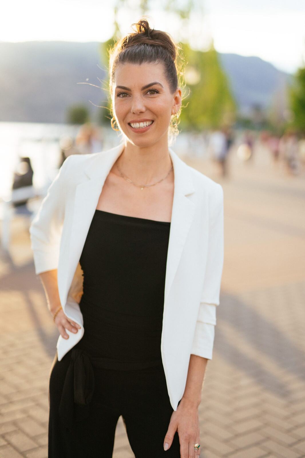 Guisachan Esthetics Salon corporate story frame 35: Brand portraits for Guisachan Esthetics Salon in Kelowna, with team photos, individual staff portraits, salon beauty styling and polished profile images for a local esthetics business..