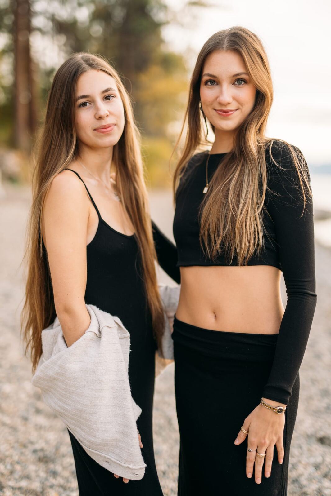 Jenna and Macie, From Eden portraits story frame 3: Jenna and Macie From Eden in a singer-songwriter portrait set with dark wardrobe, close expression, studio shape and music-publicity atmosphere.