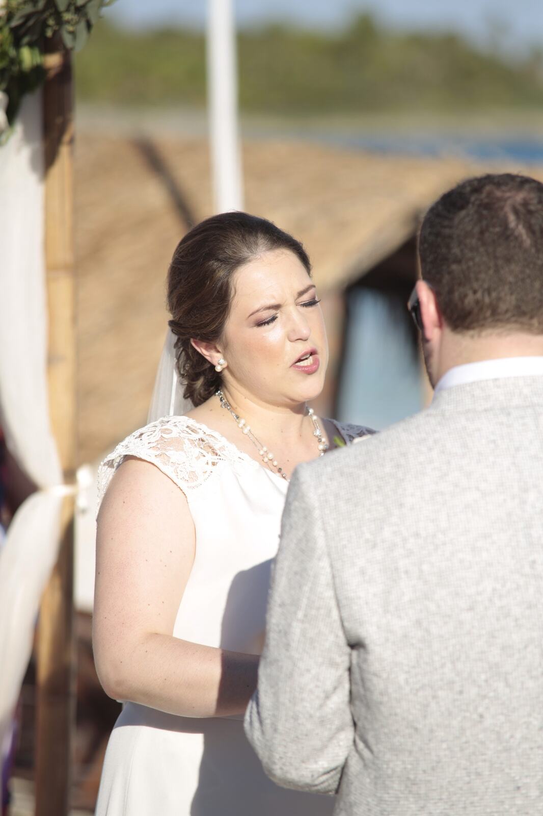 Kyra and Ted sharing an emotional ceremony moment