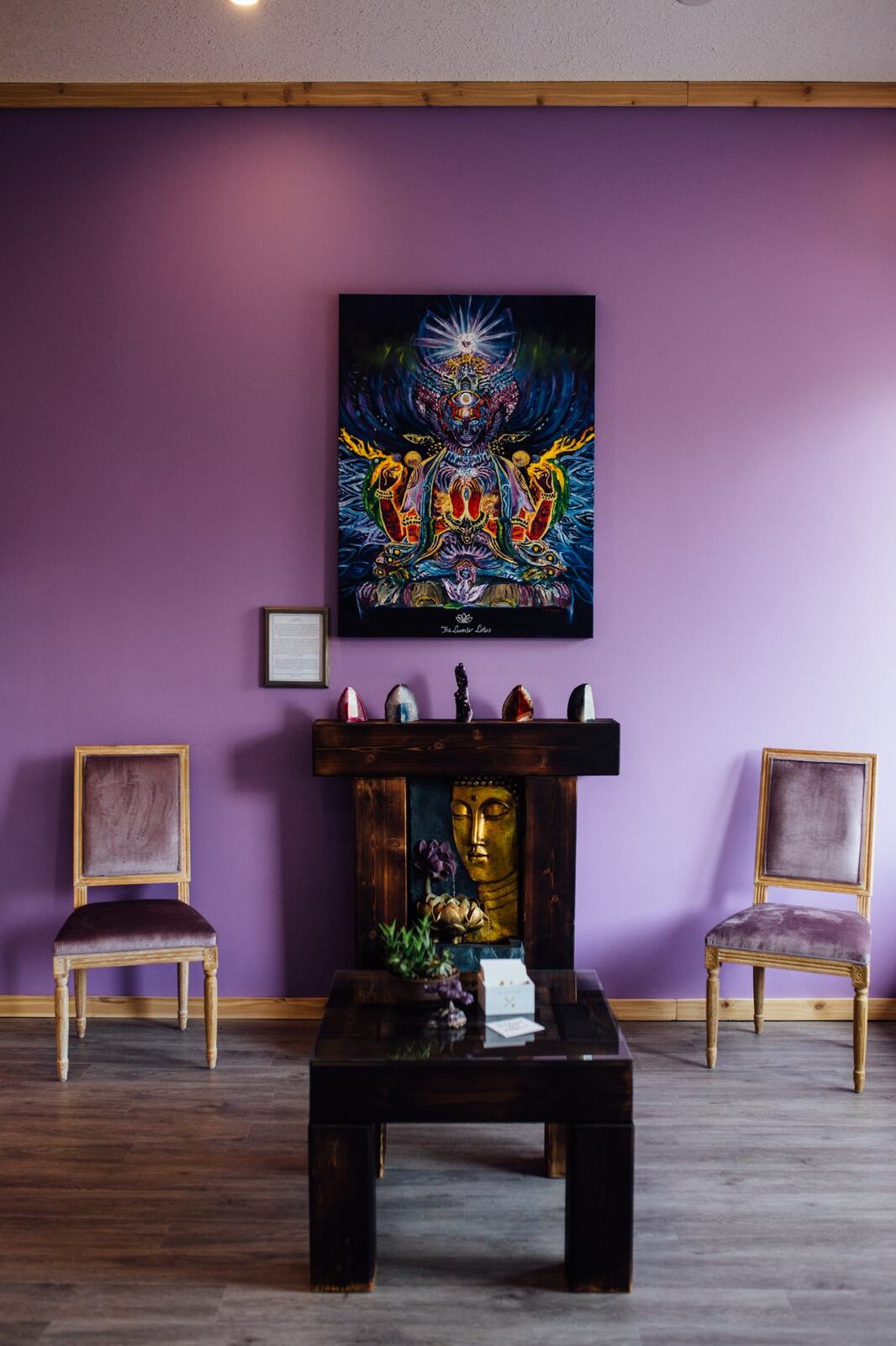 Lavender Lotus corporate story frame 7: Wellness brand photography for Lavender Lotus in Salmon Arm, BC, with interiors, product details, owner portraits, staff portraits and treatment-room atmosphere for a local wellness business..