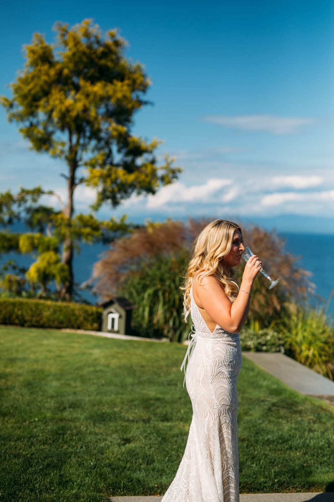 Vancouver Island private-home wedding portrait