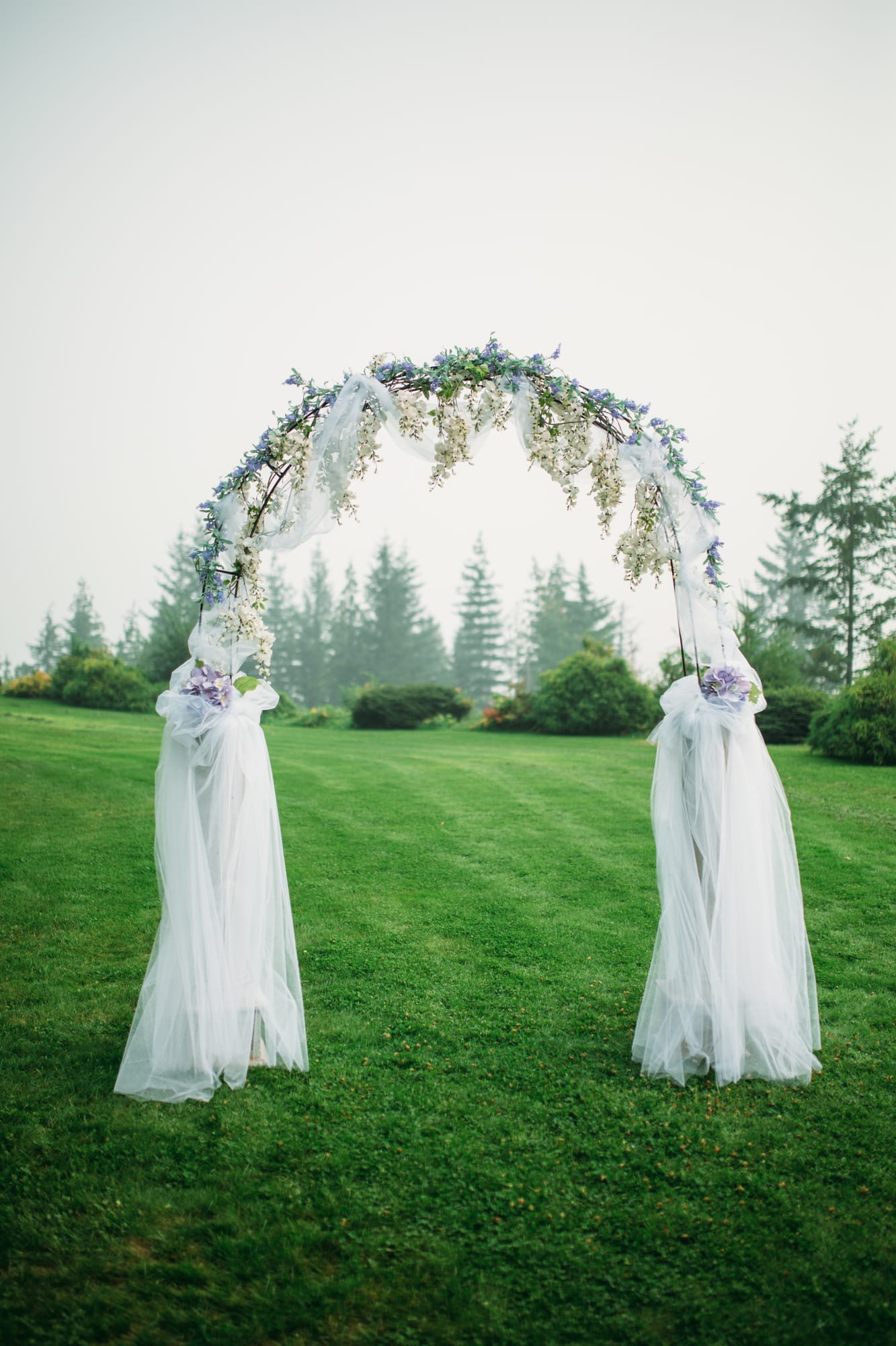 Marie and Mark weddings story frame 3: A Mabel Lake Airpark wedding in the North Okanagan, with grass-runway scenery, open-air photos and sweet family help around makeup, flowers and petals..