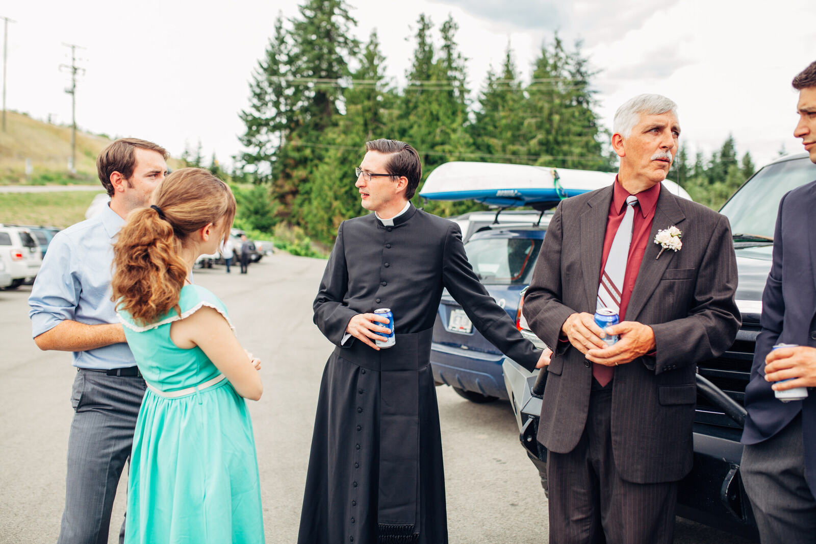 Family gathered outside after the ceremony