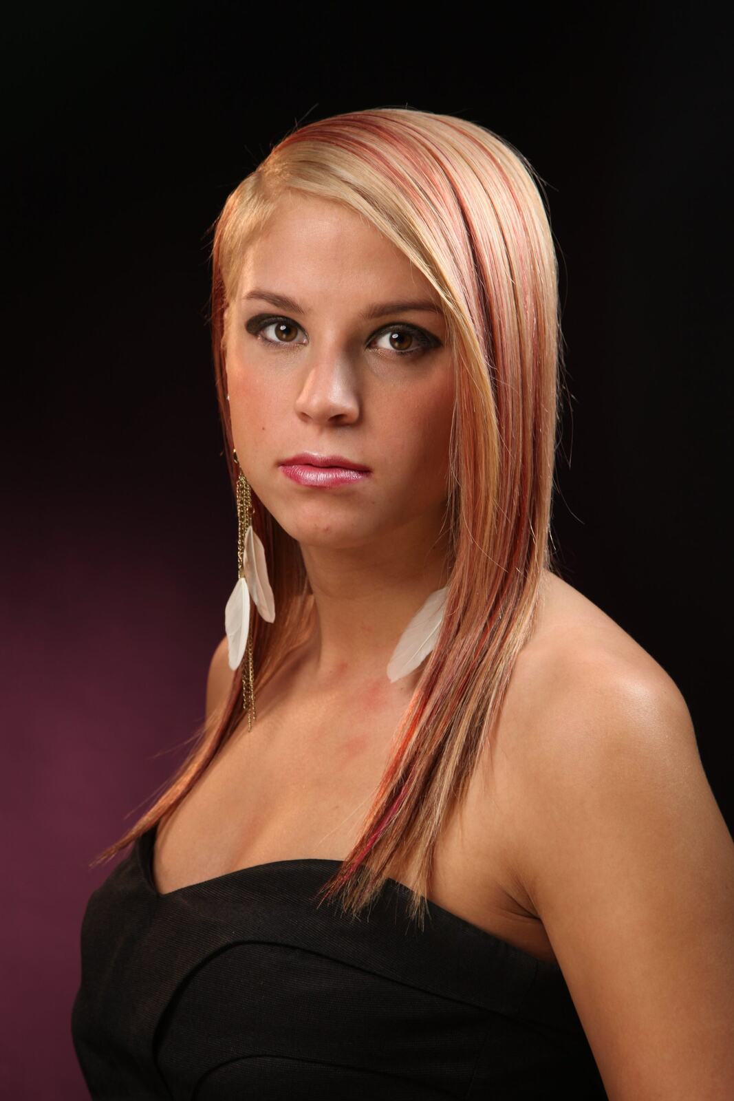 Michaela studio headshot with straight hair, photograph 1