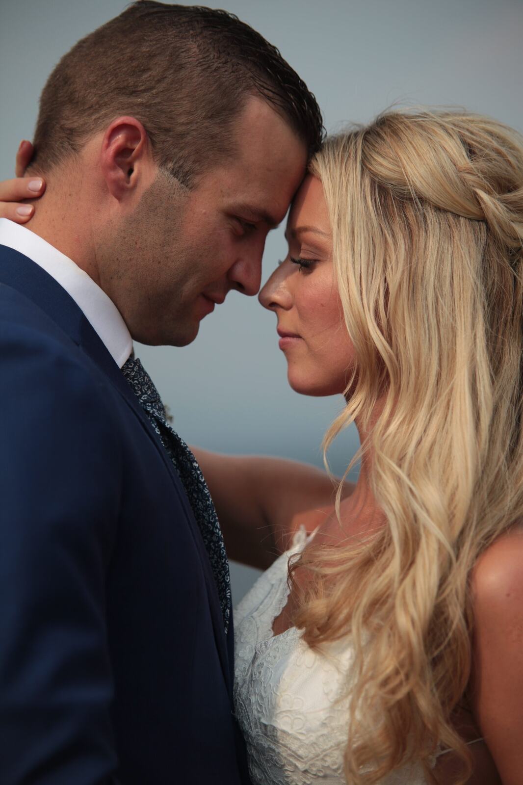 Close portrait of Sarah and Greg after the ceremony