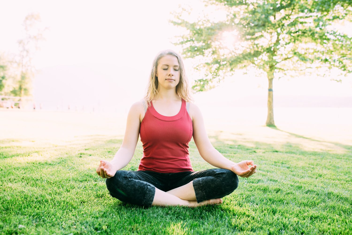 Shani Yoga corporate story frame 10: Wellness portraits for Shani with yoga movement, shoreline light and wooded settings, created for a personal brand with an active outdoor focus.