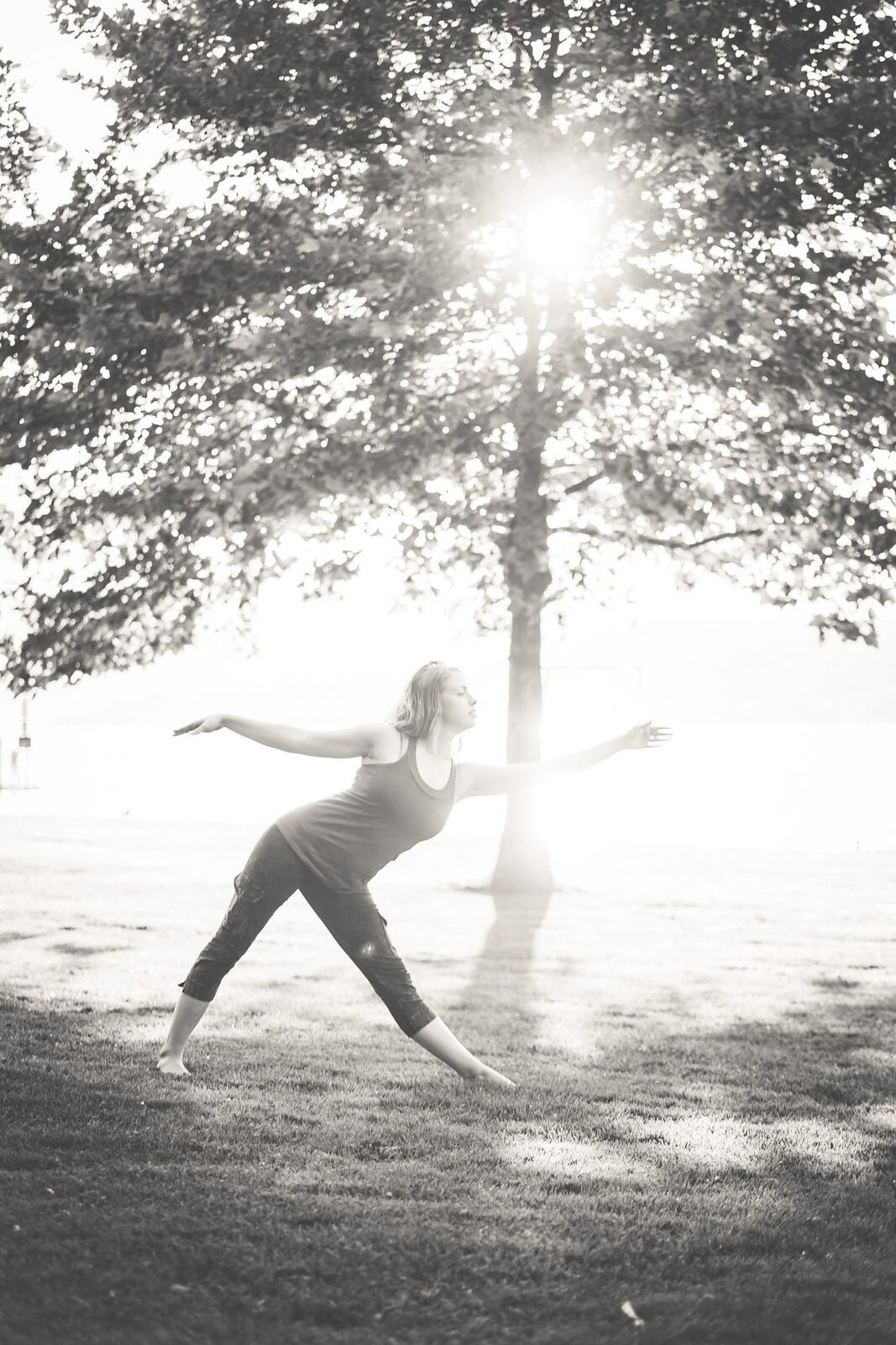 Shani Yoga corporate story frame 14: Wellness portraits for Shani with yoga movement, shoreline light and wooded settings, created for a personal brand with an active outdoor focus.