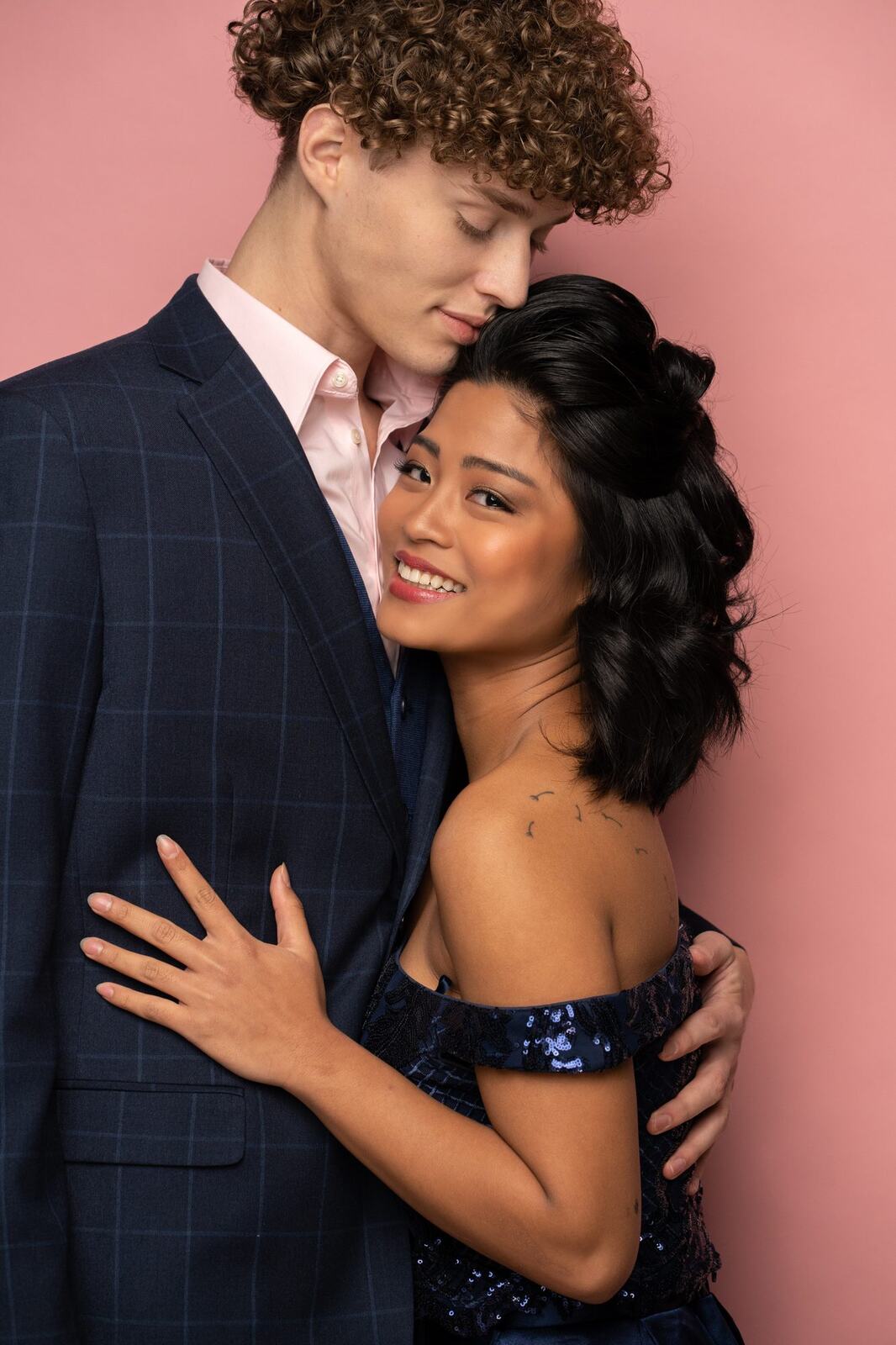 The Barbershoppe / Diva Den Bridal Formals corporate story frame 27: Collaborative bridal-formal brand photography for The Barbershoppe and Diva Den Day Spa, with hair, makeup, formal looks, studio portraits and campaign-ready beauty imagery..